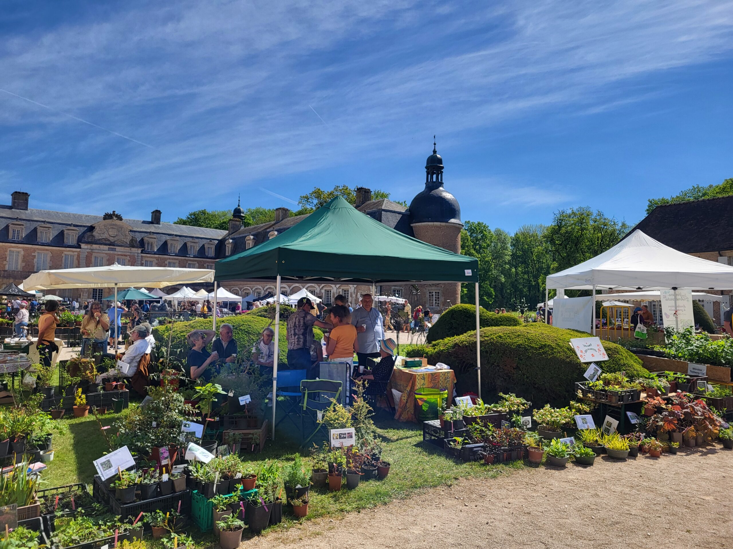 Foire aux plantes rares dans les cours du château de Pierre-de-Bresse